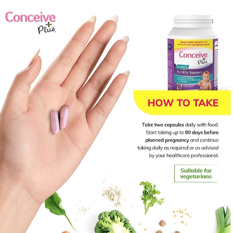 Conceive Plus Womens Fertility Support 60 Caps + 3 Lubricant Applicators