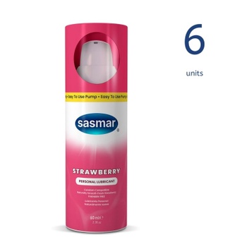 [19337213008249] Strawberry Flavored Lubricant 60ml/2.3oz Pump (6 Units)